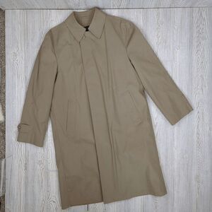Vintage London Fog Mainlines Men's 40R Fur Lined Long Overcoat Jacket Tan